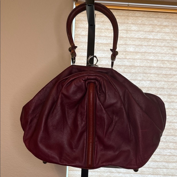 Zac Posen Deep Red Leather Shoulder Bag - Picture 2 of 8